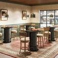 thumbnail image 5 of Tribesigns 39.4” H Round Wood Bistro Pub Table for Dining and Cocktails, with Metal Ring Footrest, Ideal for Small Spaces, Black, 5 of 10