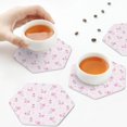 thumbnail image 7 of Fuzoiu Valentine's Day Print Leather Coasters Set,Drink Coasters Set of 6,for Tabletop Protection, Durable PVC Coasters,Home Décor and Housewarming Gift,Hexagon, 7 of 7