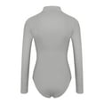 thumbnail image 5 of BUIgtTklOP Women's Mock Turtle Neck Long Sleeve Tops Bodysuit Jumpsuit, 5 of 5