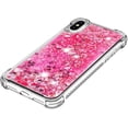 thumbnail image 6 of Compatible with iPhone X Case, iPhone Xs Case Glitter Luxury Cute Love Liquid Quicksand Clear Soft TPU Girls Women Stylish Bumper Shockproof Protective Case for iPhone X/Xs Rose YB, 6 of 12