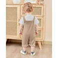 thumbnail image 3 of ZOEREA Toddler Baby Boys Clothes Summer Outfit Stripe T-Shirt and Shortall Romper Set Cute Jumpsuit Solid Color 6M-4T, 3 of 8
