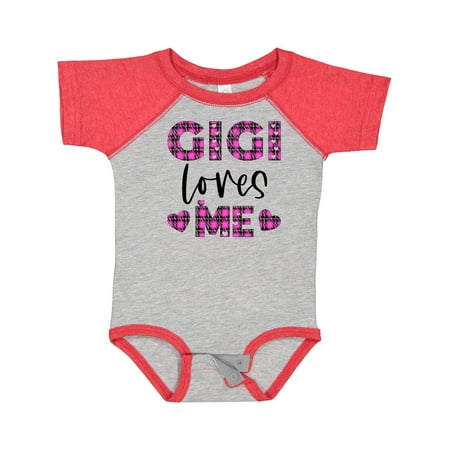 

Inktastic My Gigi Loves Me Hearts in Pink Plaid Boys or Girls Baby Bodysuit