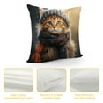 thumbnail image 4 of MDO  Christmas Pillow Cover 18X18 Merry Christmas Cat Decoration Holiday Farmhouse Winter Pillow Case Decor for Home Sofa Couch AA047-18, 4 of 5