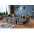 thumbnail image 2 of Portofino Silver Velvet Double Chaise Sectional, 2 of 7