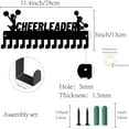 thumbnail image 2 of Cheerleader Medal Holder Display Medal Hanger Rack Sports Metal Hanging Awards Iron Small Mount Decor with 14 Hooks Swimming Black 11.4 x 5Inch Mixed Color, 2 of 9