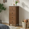 thumbnail image 5 of 4 Drawer Dresser for Bedroom Tall Chest of Drawers Wood Storage Dresser Organizer Nightstand for Living Room, 5 of 9