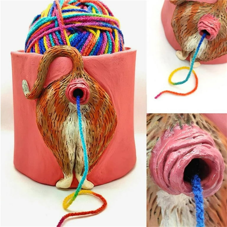 Resin Cat Hand Crochet Bowl DIY Tool Knitting Organizer Storage