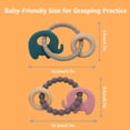 thumbnail image 4 of Benoxine Silicone Animal Beaded Teething Ring for Infants, Elephant Design Baby Teether,2-Pack, 4 of 6