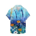 thumbnail image 3 of ZCFZJW Cute Summer Tops for Men Big and Tall Regular Fit Casual Floral Pattern Print Summer Beach Hawaiian Shirts Trendy Button Down Graphic Tees Shirt Multicolor XXXXXL, 3 of 5