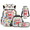 Art School Supply Axolotl Pattern, variant on Binienty Axolotl Math Study 4 Piece Bookbag for Teens, Lunch Box Tote Durable Pencil Case with Lightweight Water Bottle Protector Suitable for Daily Use
