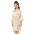 thumbnail image 2 of KYAIGUO Kids Youth Girls Silky Satin Robes Baby Youth Summer Bathrobe Toddler Solid Color Medium Length Night-Robe Loungewear,Sizes 2-14Y, 2 of 7