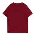 thumbnail image 2 of NAMTYQX Graphic Tees for Women Light Plus Size Loose Short Sleeve Hawaii Tropical Pattern Crew-Neck Cute Casual Wine Size 5XL, 2 of 5