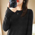 thumbnail image 1 of Chandail Col Rond Automne et Hiver Chandail Femme Couleur Unie Manches Longues Chemise de base Courte Fine, 1 of 6