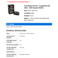 thumbnail image 2 of Front Brake Pad Set - Compatible with 2004 - 2005 Hyundai XG350, 2 of 2