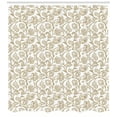 thumbnail image 3 of Ethnic Shower Curtain, Arabic Pattern of Floral Paisley Style Wild Herbs and Oriental Ornaments, Fabric Bathroom Set with Hooks, 69W X 84L Inches Extra Long, Dust Camel and White, by Ambesonne, 3 of 3