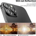 thumbnail image 5 of Dteck Camera Lens Protectors for iPhone 13 Pro, Metal Full Cover + Tempered Glass Circle Screen Camera Protection For Apple iPhone 13 Pro, Black, 5 of 6