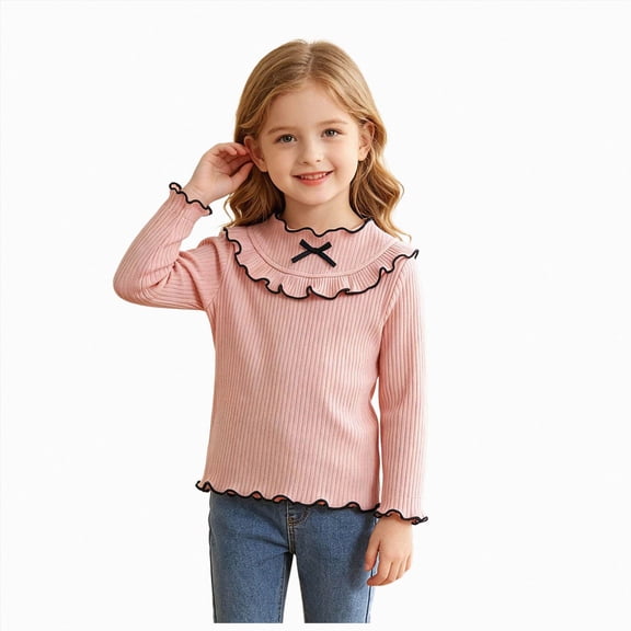 xaweyi Girls Sweatshirts Crew Pullover Long Sleeved Clothes Cute Embroidery Versatile Top,Sizes 3-4 Years