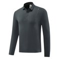 thumbnail image 6 of Men Casual Polo Shirts Solid Color Lapel Button Open Collar Sports Base Shirt For Men's Casual Loose Comfortable Business Long Sleeve Shirt Tops Mens Shirts, 6 of 9