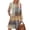 Beige, variant on CharmCyan Women's Long Sleeve Pleated Round Neck Plaid Stripe Print Casual Dress With Pockets Beige L