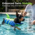 thumbnail image 3 of Dog Life Jacket with Chin Float for Small Medium Large Dogs, Adjustable Swim Vest with Rescue Handle, High Buoyancy, Blue, X-Small, 3 of 8