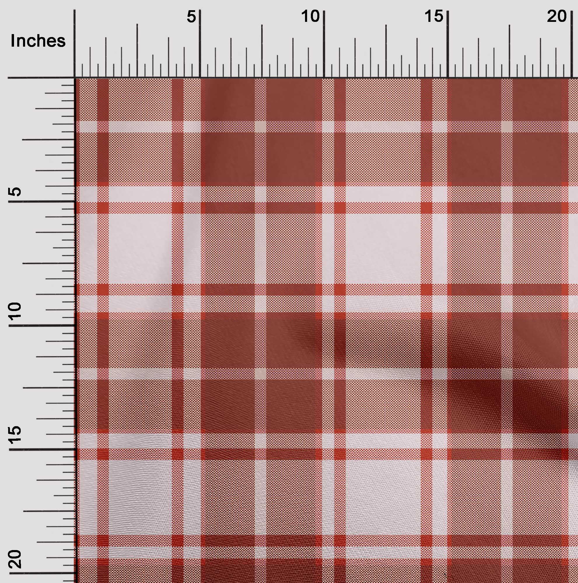 oneOone Cotton Cambric Maroon Fabric Check Plaid Craft Projects Decor Fabric Printed By The Yard 42 Inch Wide