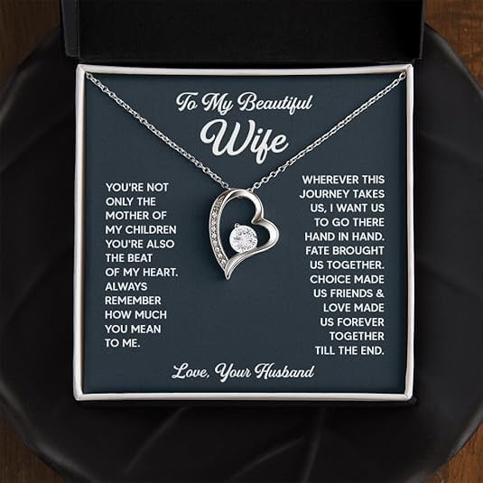 Jewelry To My Wife - I Love You Forever Necklace From Husband | Romantic Birthday Anniversary Christmas Valentine Gifts For Her