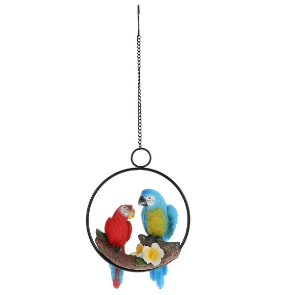CATIEBYE Outdoor Resin Parrot Statue Multi- Decor Bird Figurine for Patio Lawn Yard