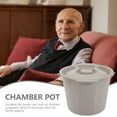 thumbnail image 3 of Portable Chamber Pot Convenient Urinal Pot Elderly Plastic Spittoon With Lid, 3 of 8