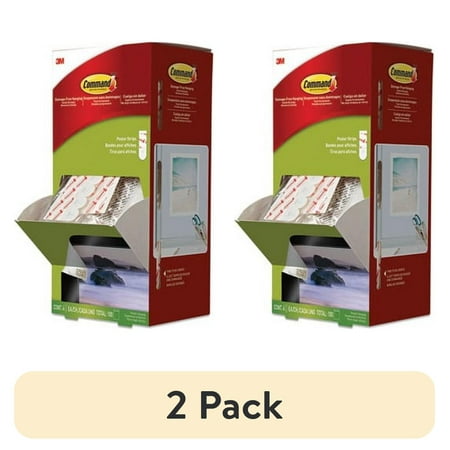 

(2 pack) Command Poster Strips White 4/Pack 100 Packs/Carton - MMM17024CABPK
