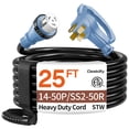 thumbnail image 1 of Cable de extensión para generador Deeklify de 7,5 m, 50 A, de alta resistencia, con cierre de giro, 1 of 7