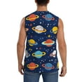 thumbnail image 4 of Bingfone Planets and Stars Pattern Men's Tank Tops Workout Sleeveless Tee Shirts Running Beach Tanks for Men-XX-Large, 4 of 8