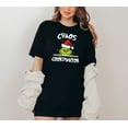 thumbnail image 2 of Moonlight Apparel Women’s Christmas Graphic Tee “Chaos Coordinator” Funny Holiday Shirt Cute Santa Hat Cartoon Print Casual Short Sleeve Top, 2 of 7