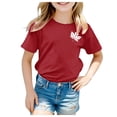 thumbnail image 1 of GDREDA Canada T-Shirts Imprimé Drapeau Filles Manches Courtes T-Shirt Col Rond Été Coupe Décontractée T-Shirts Basiques, 1 of 4