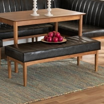 Baxton Studio Daymond Upholstered & Tufted Bench, Dark Brown