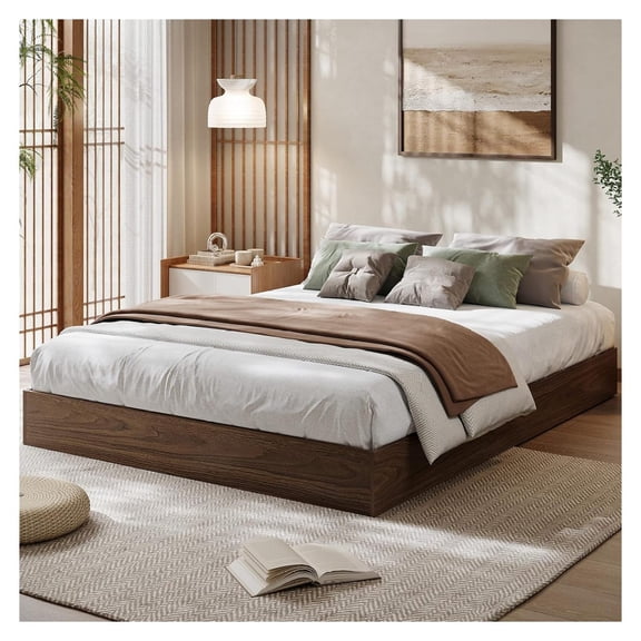 Wood Platform Bed Frame, Queen Bed Frame Without Headboard
