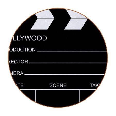 

OWNTA Black Movie Clapboard Pattern Premium Microfiber Leather Round Coasters (6PCS) - 11x11 cm/4.3x4.3 in - Durable & Stylish Cup Mat Set