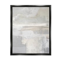 Stupell Industries Muted Abstract Painting Abstract Painting Black Floater Framed Canvas Art Print Wall Art, 25 x 31