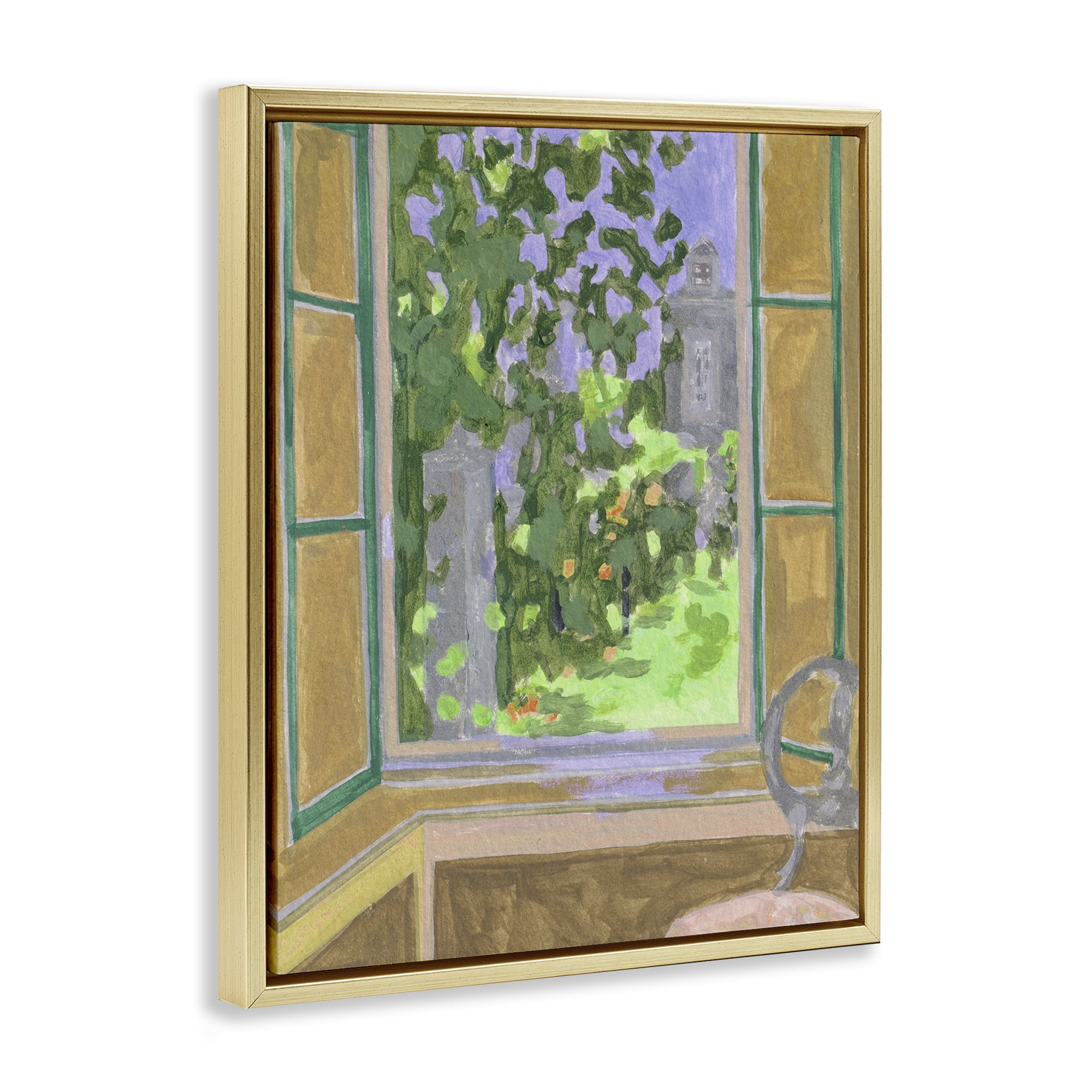 Seat For Spring Expression Gold Framed Floater Canvas Wall Art, design by Melissa Wang