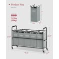 thumbnail image 3 of Laundry Sorter, Laundry Hamper 5 Section with Heavy Duty Rolling Lockable Wheels, Laundry Basket Organizer with Removable Bags for Dirty Clothes Storage, Grey, 3 of 13