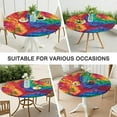 thumbnail image 7 of Colorful Tie Dye Pattern Round Fitted Tablecloth with Elastic Edge,Dining Table Cover Waterproof,Outdoor Round Tablecloth for Camping,Dining,Indoor and Outdoor, 7 of 7