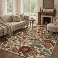thumbnail image 4 of GENIMO 2'x7' Runner Rug, Machine Washable Non Slip Low Pile Hallway Runner Rug for Kitchen Laundry Room, Modern Floral, Antique Beige, 4 of 7