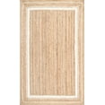 nuLOOM Rikki Braided Border Jute Accent Rug, 3' x 5', Off White