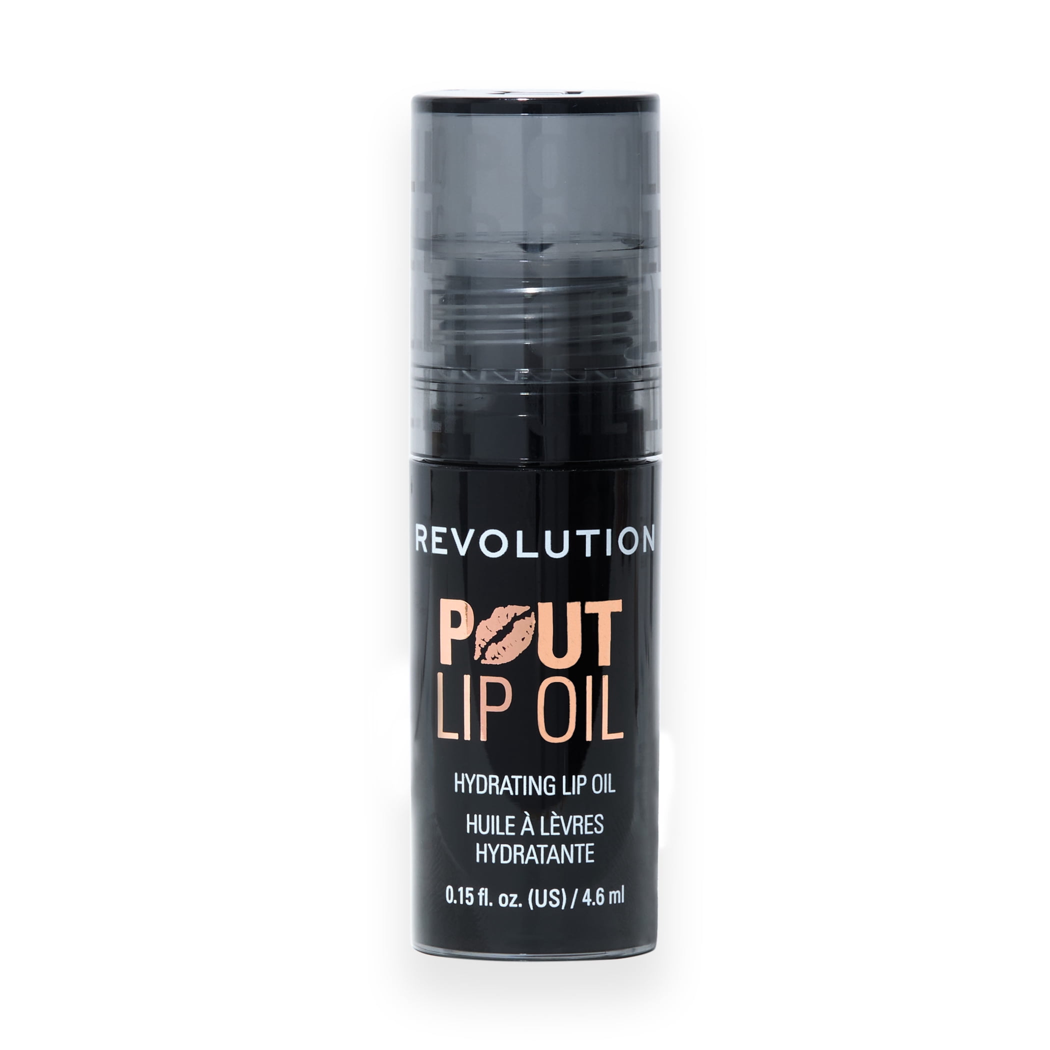 Revolution Pout High-Shine Lip Oil with Vitamin E, Midnight Black