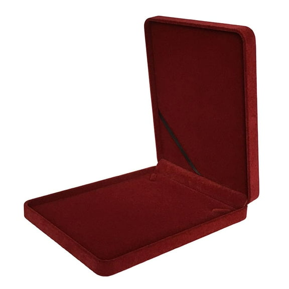 EHJRE Soft Velvet Jewelry Necklace Box Case with Lid Jewelry Storage Case Red