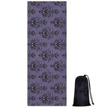 Purple Gothic Bat Pattern Hot Yoga Mat Towel Non Slip for Hot Yoga - Quick-Drying Yoga Mat Cover with 4 Corner Pockets with Travel Bag - Hot Yoga Towel Non Slip Grip Moisture Wicking Sweat 70"x26"