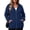 12 Dark Blue, variant on Gleelist Plus Size Hoodies For Women Lightweight Long Sleeve Zip Up Hooded Sweatshirt Trendy Ribbed Knit Jackets With Pockets XL-5XL