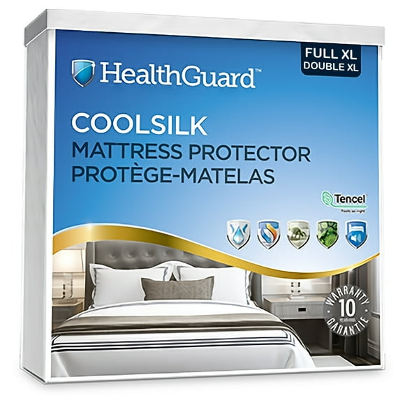 HealthGuard Coolsilk 5 Sided Tencel Jersey Waterproof Mattress Protector Full Extra Long