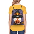thumbnail image 4 of Pofeuu Halloween Gnomes Print Drawstring Backpack Water Resistant String Bag Sports Sackpack Gym Sack with Side Pocket for Men Women, 4 of 6
