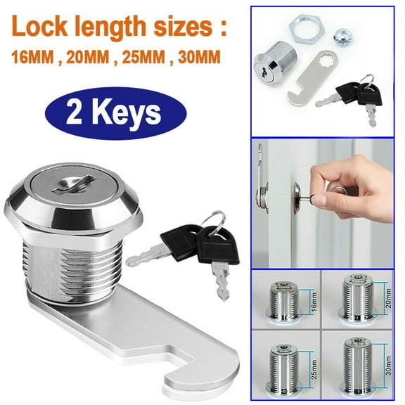 Door Lock For Cabinet Mailbox Drawer Cupboard Locker 16/20/25/30Mm 2 Key