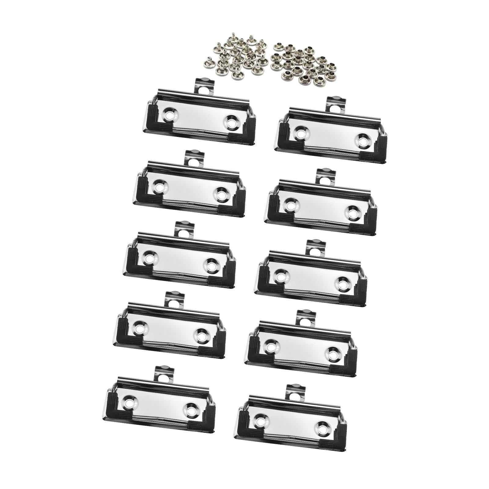 10x Spring Loaded Surface Mount Handle Hook Metal Mountable Clipboard